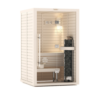 САУНА В СБОРЕ SAWO 1414RS-WD-G (1,4М Х 1,4М, КЕДР, ПОЛНОСТЬЮ СТЕКЛЯННАЯ СТЕНА, ДИЗАЙН WAVE, ПРАВАЯ) (рис.2)